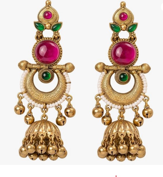 Traditional gold plated earring